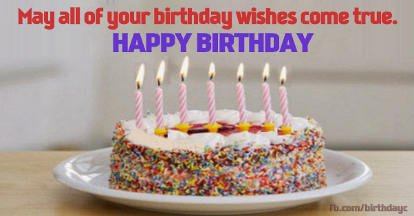 Happy Birthday Cake Wishes Card