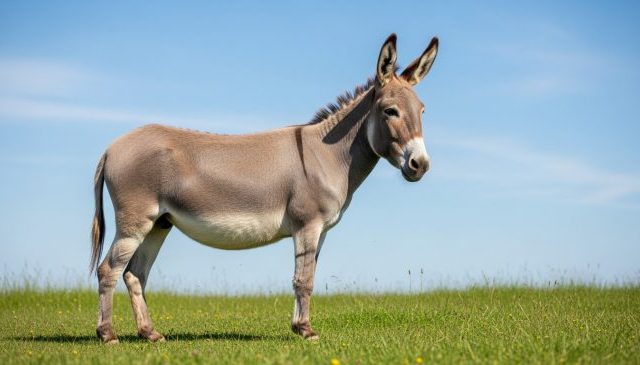 Donkey in a pasture