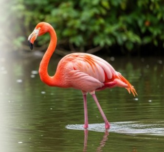 Flamingo standing in shallow water