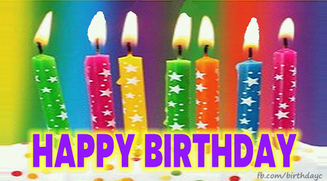 Candles-lit birthday greeting gif