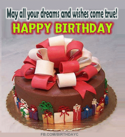 Birthday Cake wish card gifs