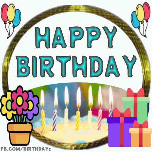 Animated gif, birthday cake celebrations