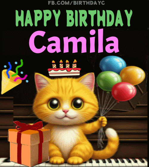 Happy Birthday Camila gif cat