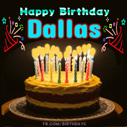 Happy Birthday Dallas gif cake candles