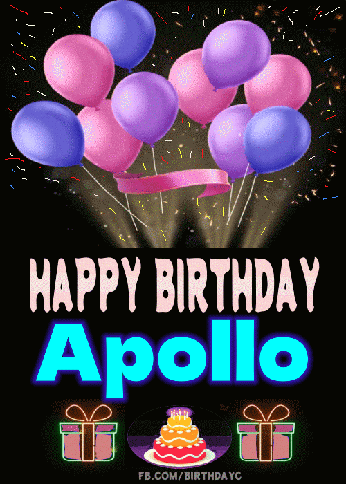 Happy Birthday Apollo balloons gif