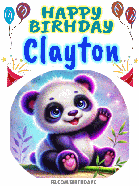 Happy Birthday Clayton gif bear