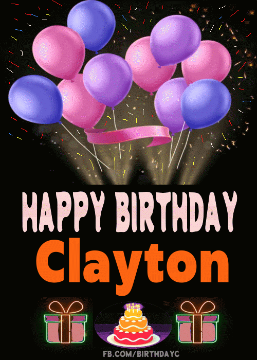 Happy Birthday Clayton gif balloons