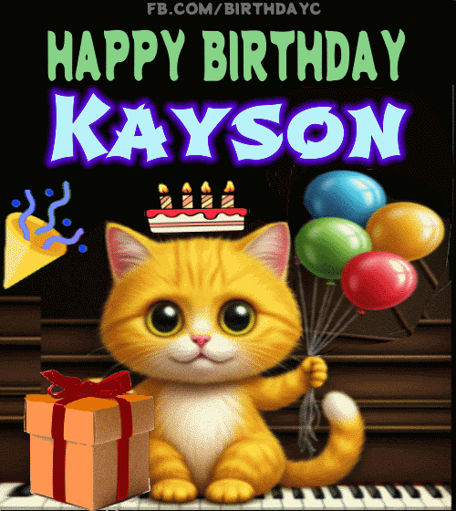 Happy Birthday Kayson cat gif