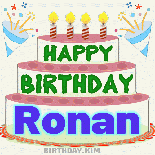 Happy Birthday Ronan gif cake candles