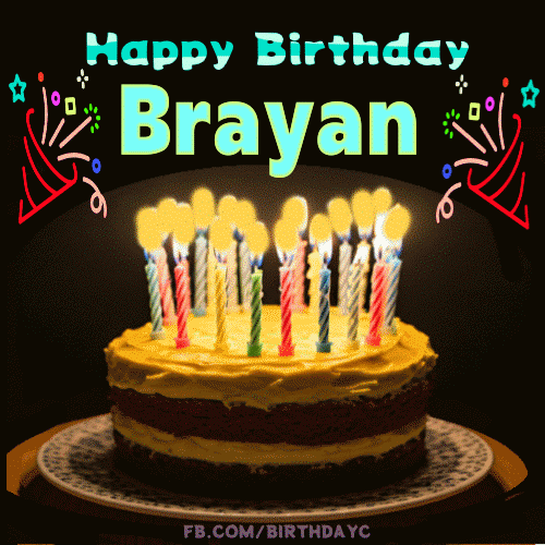 Happy Birthday Brayan gif cake candles