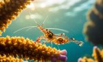 a vibrant shrimp in a coral reef