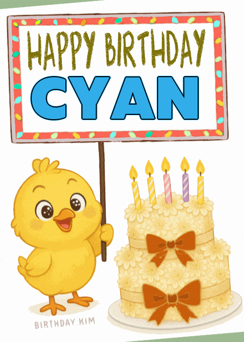 Happy Birthday Cyan GIF