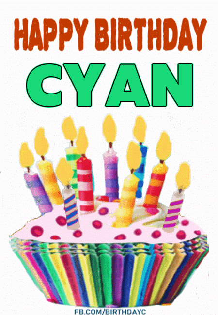 Happy Birthday Cyan GIF