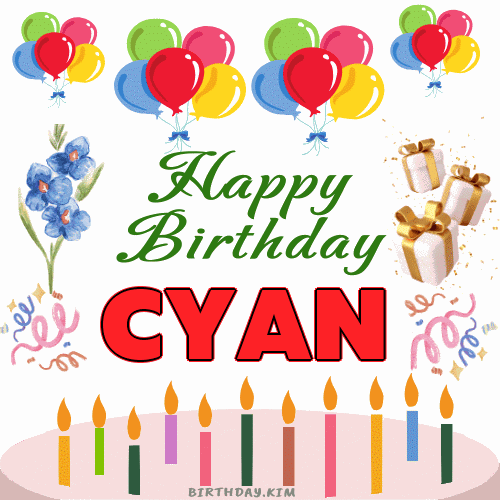 Happy Birthday Cyan GIF