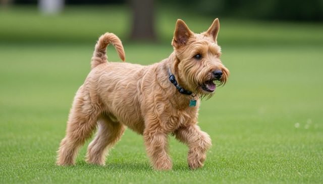 Wheaten Terrier playing in a park