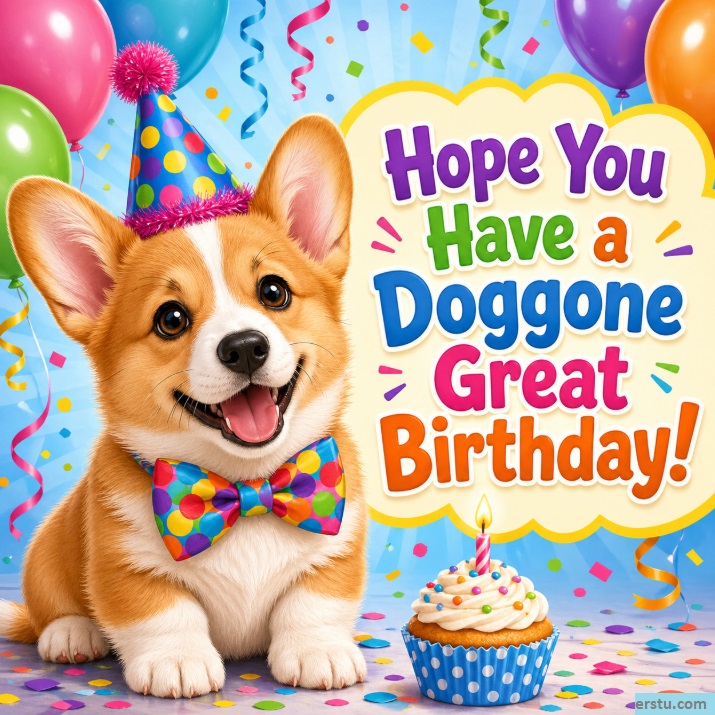 Dog Birthday Wishes Card