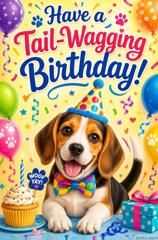 Dog Birthday Wishes Card