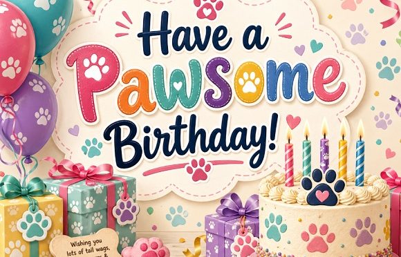 Paw Print Birthday Cards